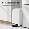 LunaLulinlk White 1.6 Gallon Small Bathroom Trash Can, Stainless Steel Trash Can with Lid - 3 of 4