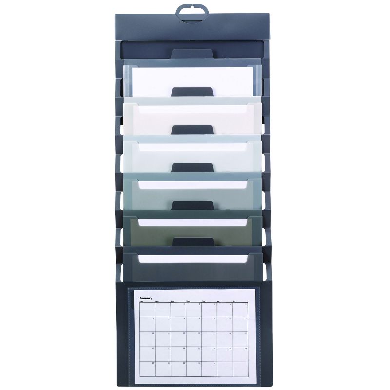 Smead Cascading Wall Organizer, 6 Pockets, Letter Size, Gray/Neutral (92061), 4 of 7