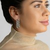 Adornia Rhodium Plated Edgy Cuban Chain Crystal Drop Earrings - image 2 of 4