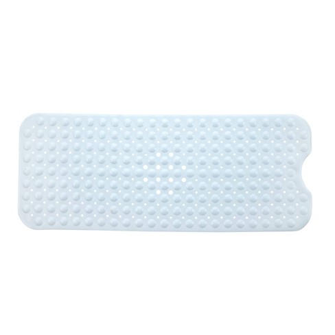 Xl Non-slip Square Shower Mat With Center Drain Hole Clear - Slipx