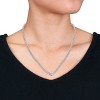 EVERLY JEWELRY |Sterling Silver Created Sapphire Necklace With Chain, 16"+1.5" Ext. - 3 of 4