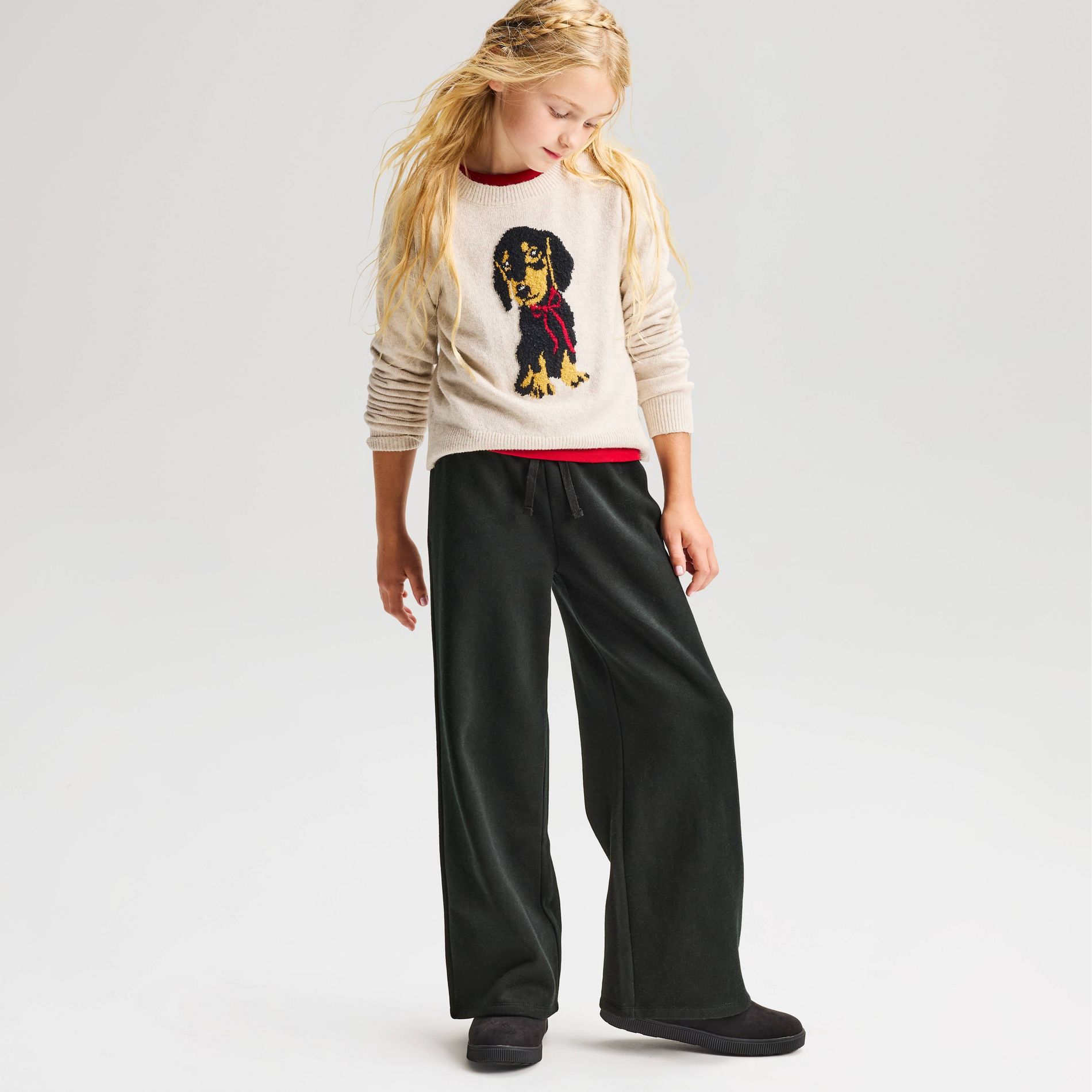 Girls' Fleece Pull-On Wide Leg Sweatpants - Cat & Jack™