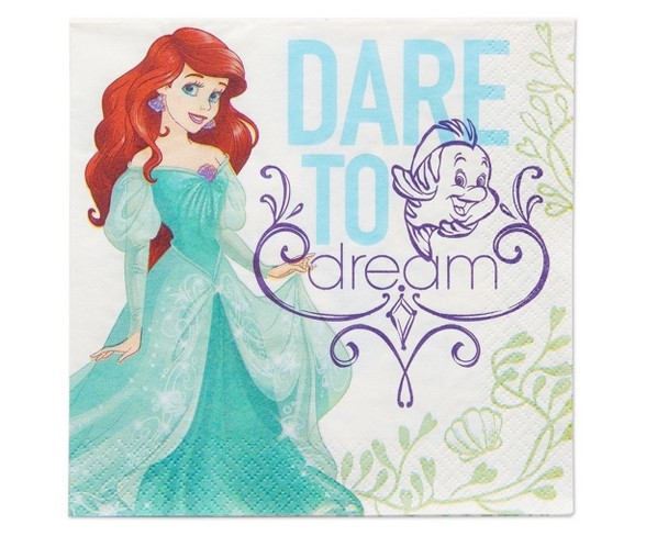 16ct The Little Mermaid Ariel Disposable Napkins