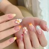 LOVELAY CREATIONS White 3D Flower French Tip Short-Medium Oval Nails - 4 of 4