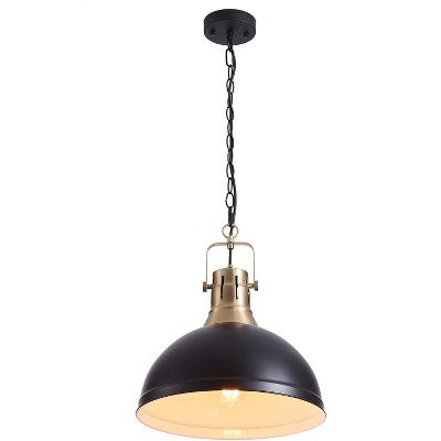 Dewdrop 1-Light Black Finish Classic Design Single Bowl Pendant Light