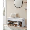 VASAGLE Shoe Storage Bench with Cushioned Seat and Hidden Compartments, Hallway Organizer with Shelves, Cloud White - 2 of 4