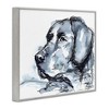 Stupell Industries Monochrome Ink Dog Portrait Abstract Watercolor Detail Black Framed Giclee Art - 3 of 4