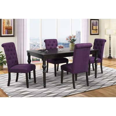 NicBex 5 Piece Dining Table Set with 4 Dining Chairs for 4 People Modern Kitchen Table with Tufted Button Side Chairs