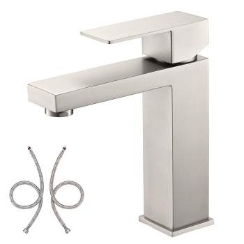 Sumerain Bathroom  Faucet Brushed Nickel Lavatory Faucet Stainless Steel Single Handle Single Hole