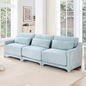 VASIP Chenille Sofa with Lumbar Pillows - Ergonomic, Wood Frame, Plush Sponge - Easy Assembly, Elegant Armrests - 1 of 4