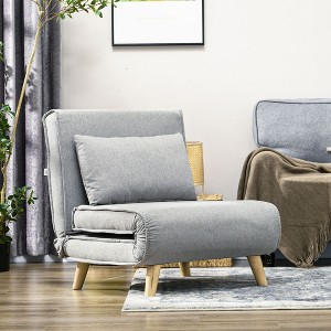 NicBex Convertible Sleeper Chair,2-in-1 Multi-Functional Folding Sofa Bed,Modern Couches with  Adjustable Backrest for Living Room,Beige/Light Gray - 1 of 4