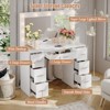 Vanity Desk with Lights, White Makeup Vanity with Power Strip, Dressing Table with 7 Drawers - 4 of 4