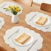 REGALWOVEN Placemats Set of 6 Leather Placemats for Kitchen Dining Table Decor Waterproof Heat Resistant Flower Table Placemats - 2 of 4