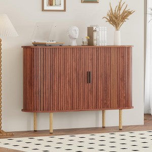 TROPOW Sideboard Buffet Cabinet with Storage, 47"Mid Century Modern Accent Cabinet, Sliding Door Entryway Small Storage Cabinets for Kitchen - 1 of 4