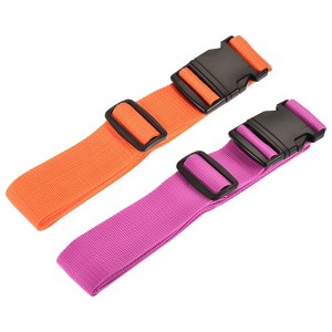 Unique Bargains Travel Luggage Adjustable Buckle Outdoor Bag Suitcase Belts 2in1 Set - 1 of 4