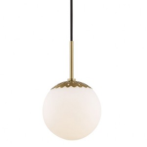 Mitzi Paige 1 - Light Pendant in  Aged Brass Opal Glossy Shade - 1 of 2
