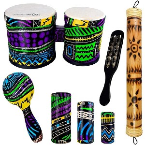 Sawtooth Jamaican Me Crazy Percussion Set with Bongos & Rain Stick - 1 of 1