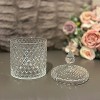 Slickblue Glass Storage Containers, Diamond Design Jars, Vintage Decor Style, Clear, 3 Size Options - 2 of 4