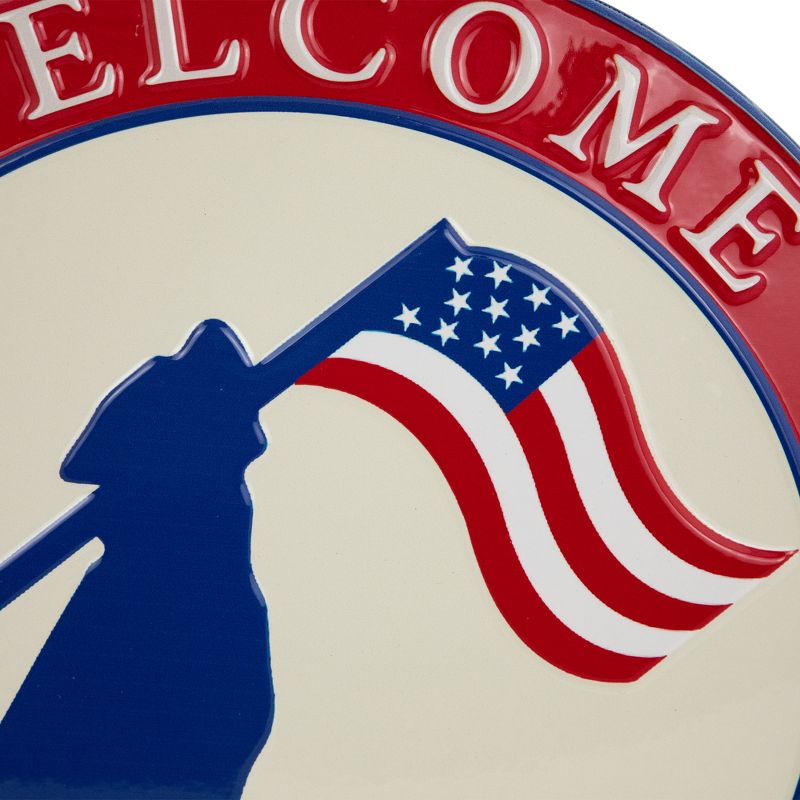 Northlight Welcome Friends and Family Patriotic Dog Metal Wall Sign - 13.75", 5 of 8