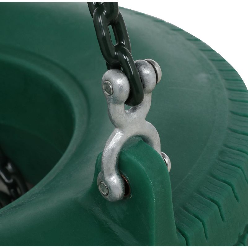 Gorilla Playsets 360° Turbo Tire Swing with Spring Clips, Swivel, and Coated Chains, 6 of 8