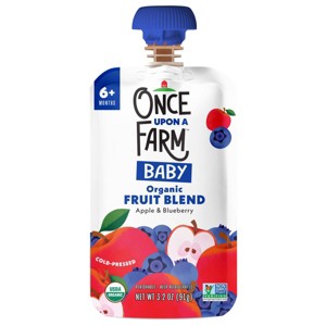 Once Upon a Farm Apple & Blueberry Organic Baby Food Pouch - 3.2oz - 1 of 4