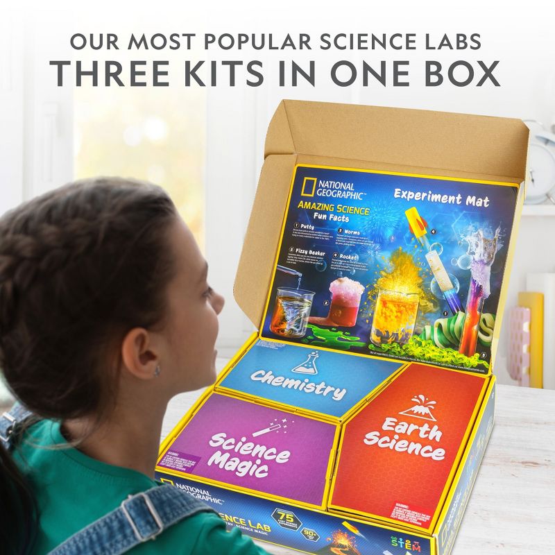 NATIONAL GEOGRAPHIC Mega Science Lab - Science Kit Bundle Pack with 75 Easy Experiments, Earth Science, Chemistry, and Science Magic Activities, 3 of 8
