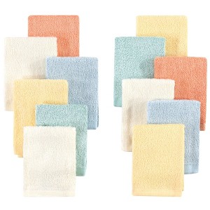Hudson Baby Infant Girl Rayon from Bamboo Woven Washcloths 12pk, Soft Neutral, One Size - 1 of 2