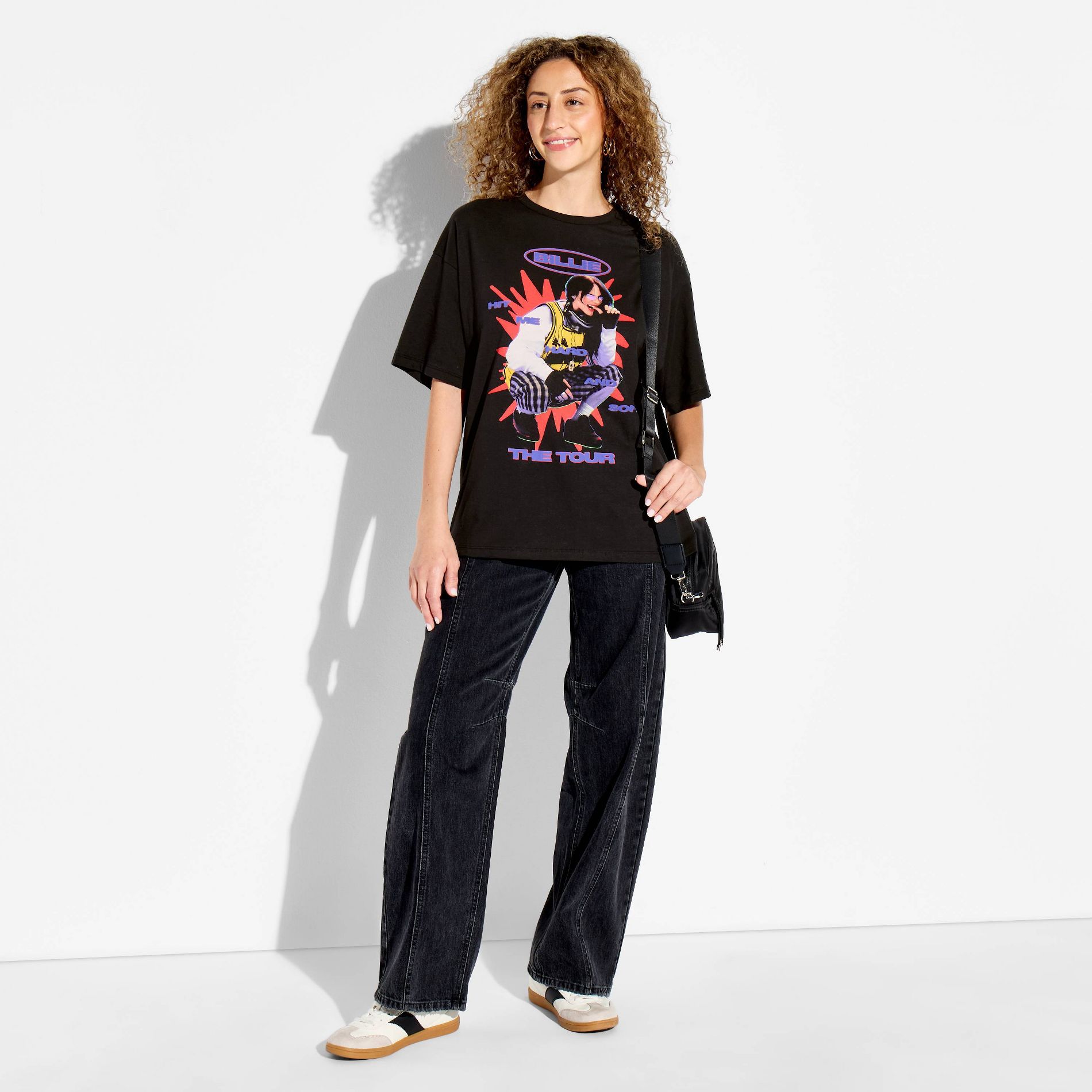 Women's Short Sleeve Billie The Tour Graphic T-Shirt - Black