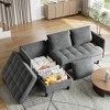 L Shape Sofa Couch,  76 Inch Chenille Sectional Sofa with Storage, Small Couch for Living Room Apartment - 2 of 4