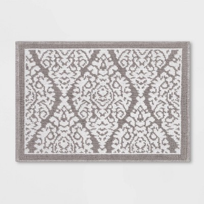 Unique Bargains Cobblestone Pattern Bathroom Rugs Polyester Bath Mat  Machine Washable Gray 23.62x15.75 : Target