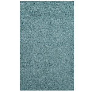 Modway Enyssa 5x8 Solid High Pile Shag Area Rug With In Aqua Blue and Ivory - 1 of 4