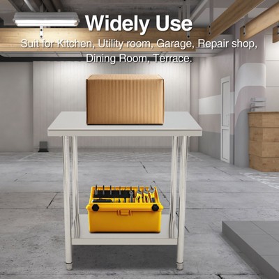 Commercial Worktable & Workstation Stainless Steel Work Table Heavy Duty Commercial Food Prep Work Table for Home, Kitchen, Restaurant
