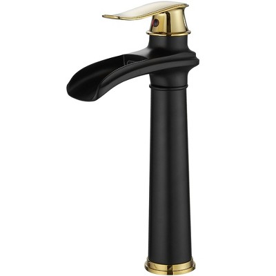 BWE Waterfall Single Hole Single Handle Bathroom Vessel Sink Faucet With Drain Assembly