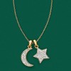 Ross-Simons 0.10 ct. t.w. Pave Diamond Star and Moon Charm Necklace in 14kt Yellow Gold - 3 of 4