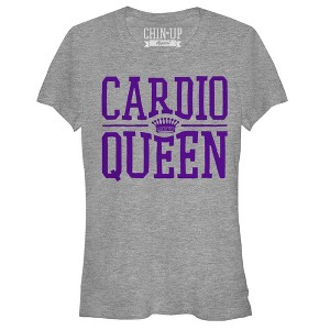 Juniors Womens CHIN UP Queen of Cardio T-Shirt - 1 of 3