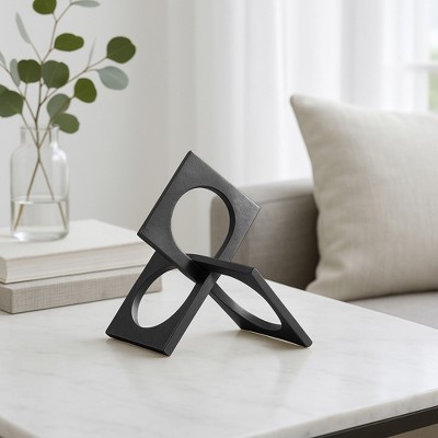 Sagebrook Home Metal Sculpture Decor - Linked Square Design - Abstract Style Design for Decorative Table