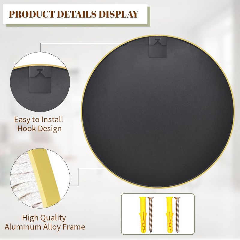 HOMLUX Round Wall Mirror, 5 of 6