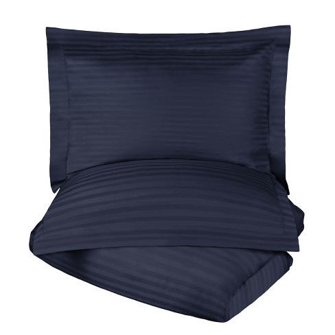 Linen Cotton Natural Black Pin Stripe Duvet Cover Set - King/Cal King