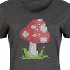 Women's - Instant Message - Cross Stitch Mushroom Graphic T-shirt Dress - 2 of 4