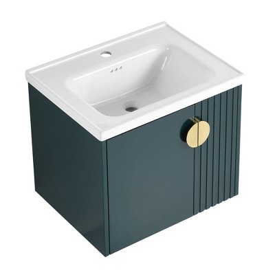 Modern Bathroom Vanity Cabinet With Sink, Wall Mounted Floating Bathroom Vanity And Sink Combo With Soft-Close Door