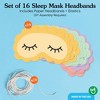 Big Dot of Happiness Paper Sleep Eye Masks, Pajama Slumber Party Headbands for Girls Sleepover Birthday, DIY Spa Day Party Hat Favors, 16 Count - 3 of 4