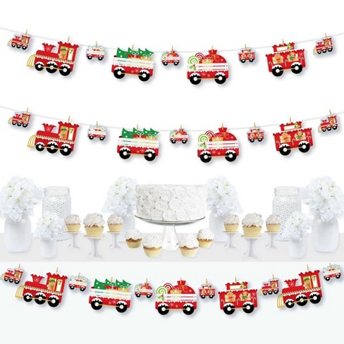 Big Dot of Happiness Christmas Train - Holiday Party DIY Decorations - Clothespin Garland Banner - 44 Pc - image 1 of 4