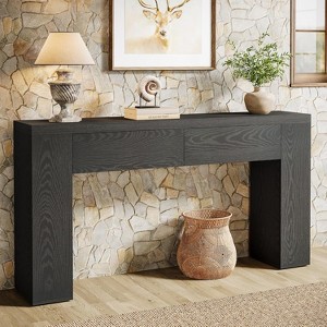 Tribesigns 63-Inch Wooden Console Table with 2 Hidden Drawers, Farmhouse  Sofa Table for Living Room, Hallway, Entrance, Foyer, Easy Assembly - 1 of 4