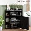 Corner Cabinet, Corner Storage Shelf with USB Ports, Wooden 6-Cubby Bookshelf - 4 of 4