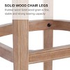 Sapphtopaz 2PCS Retro Bar Stools with Leather Upholstered Wooden Counter Height Bar Stools with Curved Button Backrest for Kitchen Island - 2 of 4