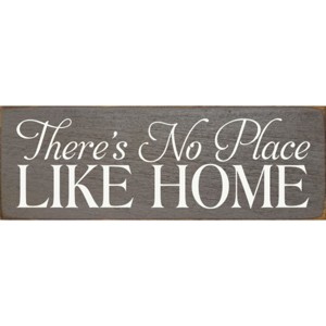 Slickblue No Place Like Home Sign, 3.5x10 Rustic Pine Wood Plaque, Multiple Color Options, Hanging or Shelf - 1 of 3