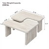 Grungis Rectangle Wood Detachable Coffee Table,Single L Shape Farmhouse Coffee Table for Dining Room,Garden - 2 of 4