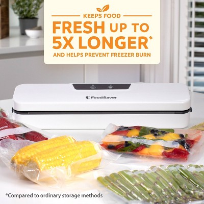 FoodSaver White Compact Food Vacuum Sealer with Precut Bags