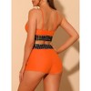 Elerevyo Women's Contrast Color High Waisted Scoop Neck Swimsuit Bathing Suit 2 Pcs - 3 of 4