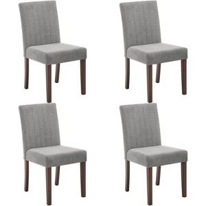Dining Chairs Set- Upholstered Fabric Kitchen Chairs with Wood Legs & Padded Seats - Living Room Kitchen Furniture - 1 of 4